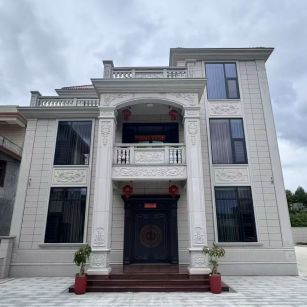 资阳 芝麻白石材别墅干挂案例展示