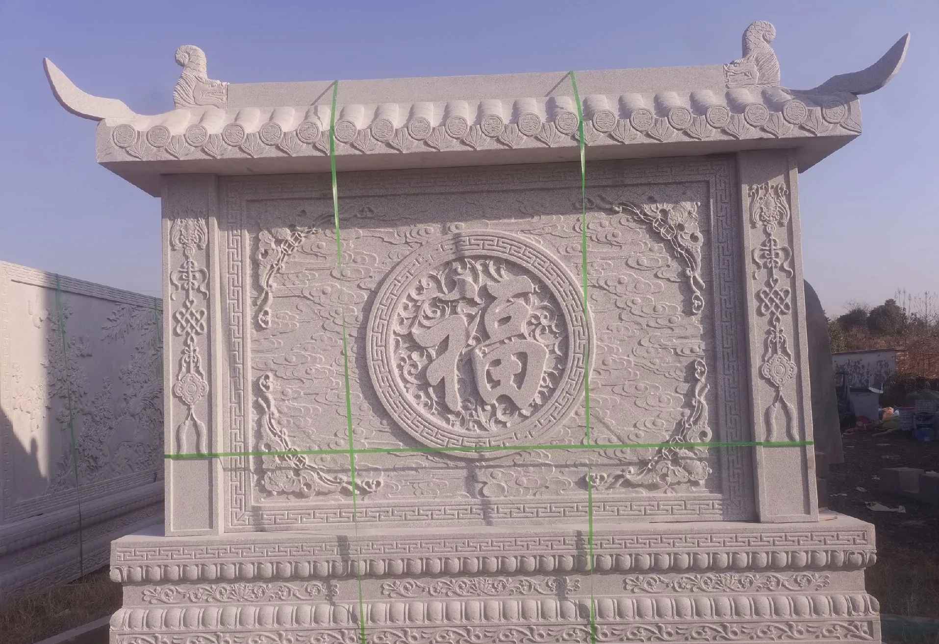 资阳 芝麻白花岗岩屏风，照壁，影壁